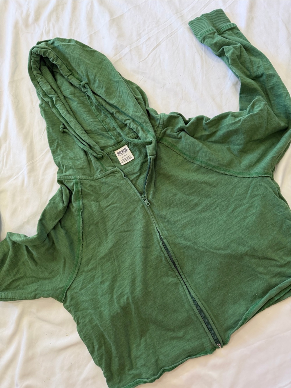 PINK Victoria's Secret Olive Green  Zip Hoodie